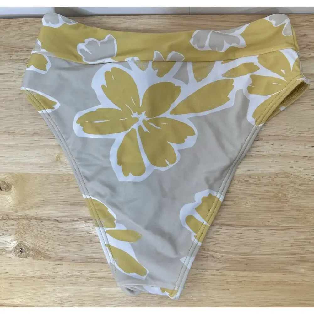 NWT Cupshe Womens Bikini‎ Bottom Small Swimsuit Floral Tropical Vacation